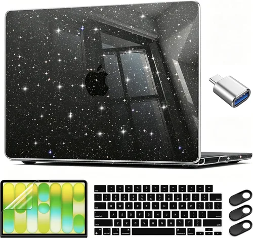 Vista 23 de CISSOOK para MacBook Air 13.6 M4 M3 M2 Funda 2025 2024 2022 Release, Carcasa Rígida de Plástico y Cubierta de Teclado y Adaptador USB para MacBook