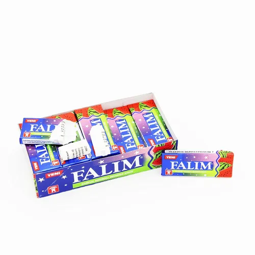 Vista 2 de Falim Goma de mascar sin azúcar con sabor a sandía, (paquete de 20 (100 piezas)