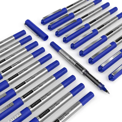 Vista 6 de ARTEZA Bolígrafos de punta fina, paquete de 20 bolígrafos de tinta líquida azul de 0.020 in para diario de viñetas, material de oficina