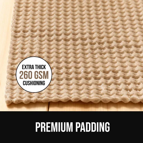 Vista 4 de GORILLA GRIP® Almohadilla de agarre gruesa de doble cara para suelos de madera dura, transpirable, antideslizante y antideslizante debajo de la Beige