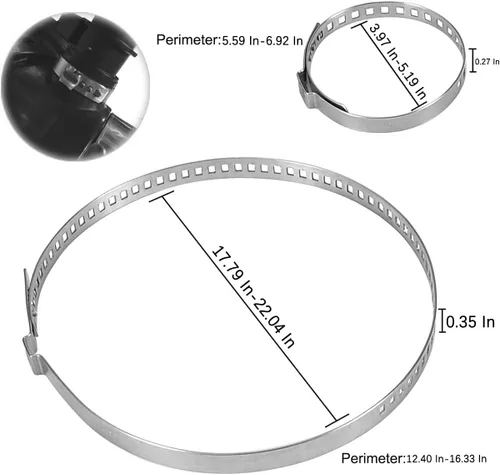 Vista 2 de 10 piezas de kit de abrazadera de arranque de eje CV, abrazadera de eje de transmisión ajustable de acero inoxidable, 5 piezas pequeñas y 5 piezas
