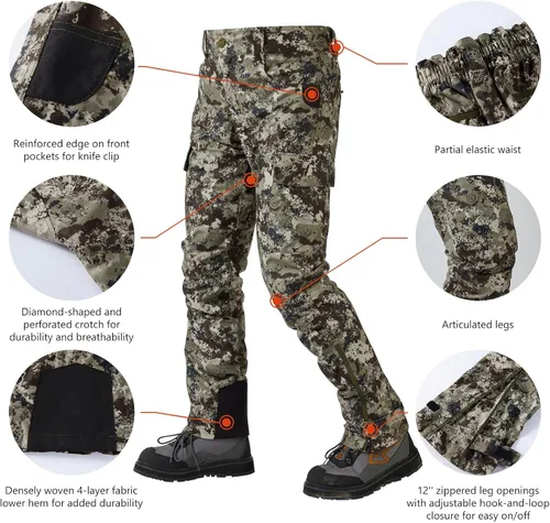 Vista 4 de BASSDASH Walker Men's Waterproof Breathable Hunting Pants