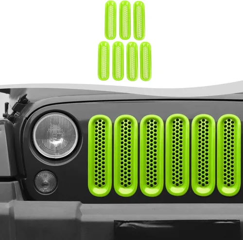 Vista 12 de Rejilla de malla con clip para Jeep Wrangler JK JKU 2007-2018 (negro mate)