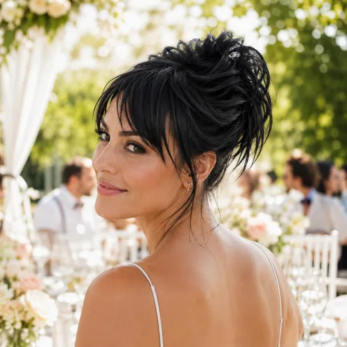 Vista 2 de CAISHA Prettyshop - Banda elástica XXL tipo postizo de cabello voluminoso ondulado, ideal para peinados recogidos de novias o rodetes desaliñados