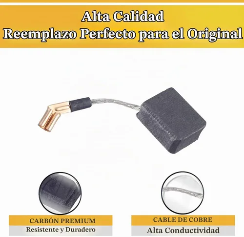 Vista 3 de Paquete de 10 cepillos de carbono para motor eléctrico de repuesto N257540, compatibles con amoladora angular Dewalt DWE402 DWE4214