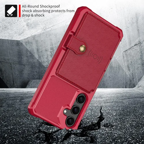 Vista 42 de Funda para Samsung Galaxy S21 Ultra con tarjetero, compatible con soporte magnético para automóvil, resistente a los golpes, resistente, suave, TPU