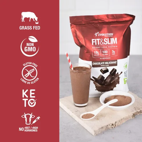 Vista 5 de Evolution Advance Nutrition Fit & Slim Blend, 2 libras + bandas de resistencia para ejercicio en el hogar, proteína de suero en polvo alimentada