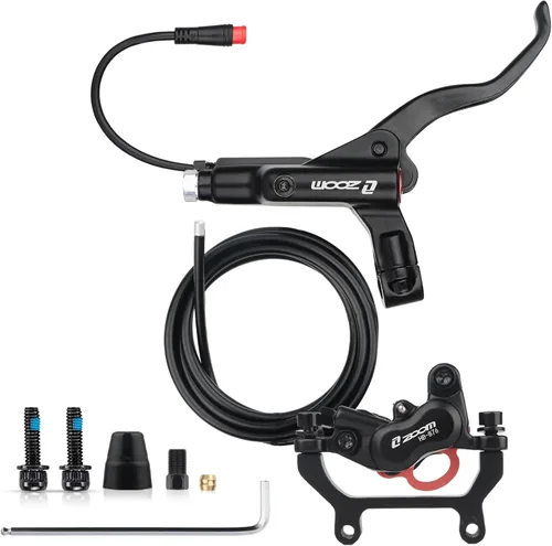 Vista 9 de Hycline Juego de frenos hidráulicos Ebike de 4 pistones: Zoom H876E 2-PIN Power-Off Kit de freno de disco de bicicleta eléctrica incluido rotores