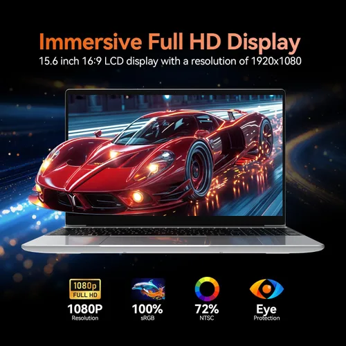 Vista 3 de 2026 última computadora portátil, 16 GB RAM 1 TB SSD, pantalla IPS 2K FHD de 15.6 pulgadas, 12ª CPU Quad Core N100 (3.4GHz), 2.4G/5G WiFi/BT5.0