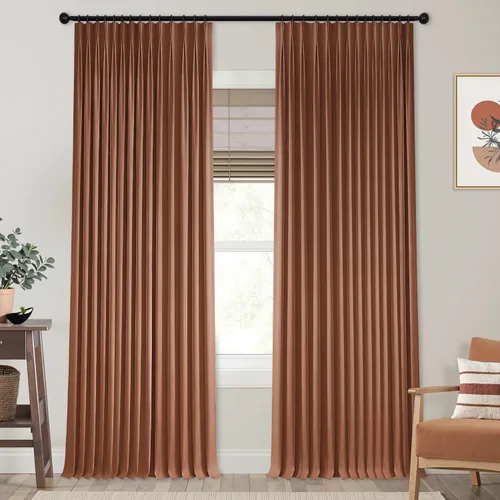 Vista 50 de Mrs.Naturall Cortinas de cocina beige de 42 x 45 pulgadas de largo para cortinas opacas pequeñas