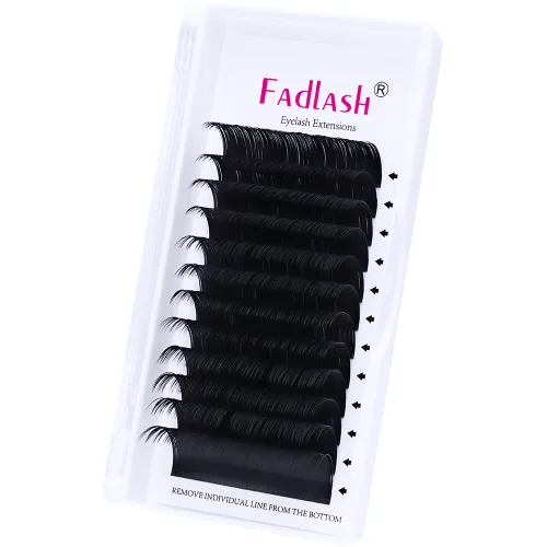 Vista 20 de Extensiones de pestañas de volumen regular, bandeja mixta, 0.03 mm, rizo B, 8-14 mm, de visón premium y seda, volumen de pestañas, suaves, mate