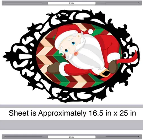 Vista 2 de Santa Cameo Wall Decal - Christmas Wall Decal by Chromantics