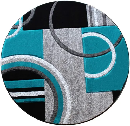 Vista 10 de Masada Rugs, Sophia Collection - Alfombra de área tallada a mano, moderna, contemporánea, rojo, gris, blanco, negro (2 pies x 7 pies 3 pulgadas)