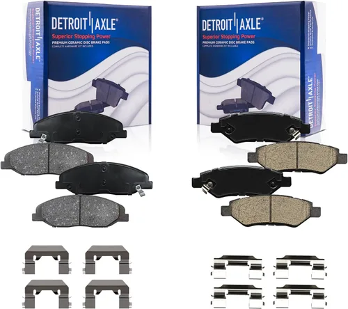 Vista 114 de Detroit Axle - Pastillas de freno de cerámica delanteras Reemplazo de pinza de freno derecha para Dodge Ram 1500 Dakota, Ram 1500 Classic - Juego