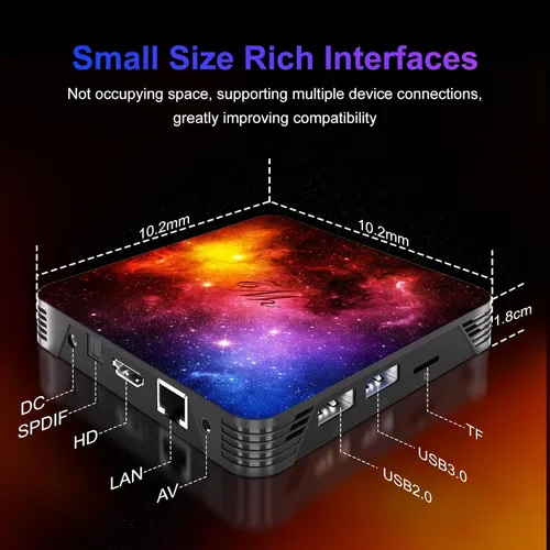 Vista 3 de Android 14.0 TV Box 4GB RAM 64GB ROM, procesador de cuatro núcleos, mini