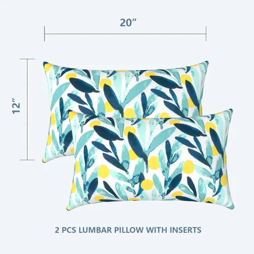 Vista 2 de LVTXIII Almohadas lumbares para exteriores e interiores, cojines lumbares decorativos para patio, cojines de jardín esponjosos repelentes al agua