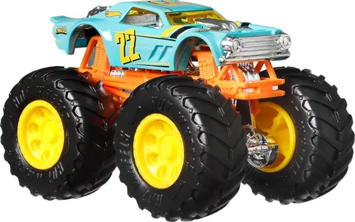 Vista 6 de Hot Wheels Monster Trucks, Camiones Monstruo de Juguete a Escala 1:64, Juego de 4, Ruedas Gigantes, Personajes Favoritos y Diseños Geniales