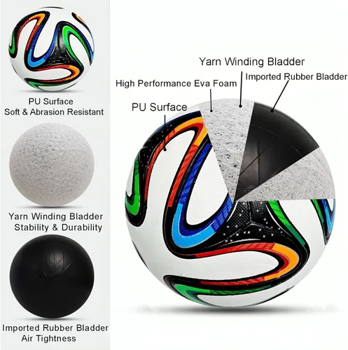 Vista 4 de Copa del Mundo 2014 - Balón de fútbol tamaño 5 – Réplica de partido final, fútbol premium ideal para aficionados, coleccionistas