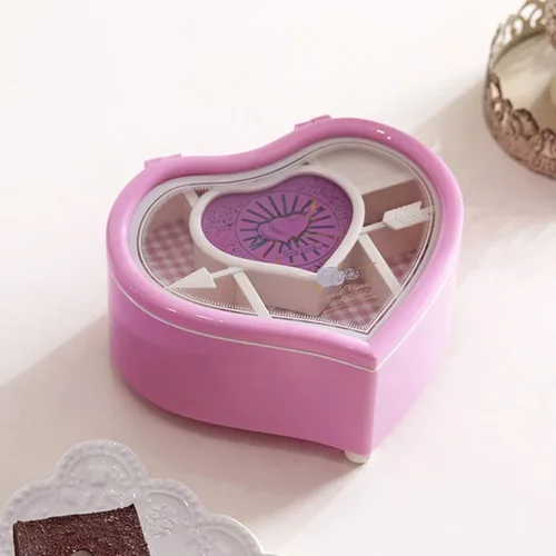 Vista 8 de Naysku Caja de joyería musical Caja de joyería musical de corazón, caja de joyería para niñas, caja de música para niños, caja de joyería musical
