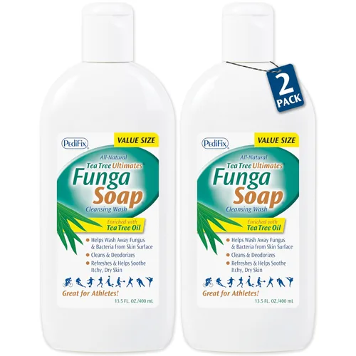 Vista 11 de Pedifix FungaSoap® Jabón de aceite de árbol de té para pies y cuerpo – 2 oz (Tamaño de viaje) – Botella pequeña para cuidado de piel con picazón