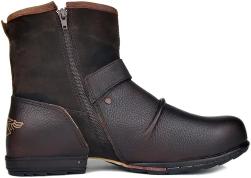 Vista 4 de Botas de tobillo de cuero para hombre con cremallera lateral CD-5008-1-N-S