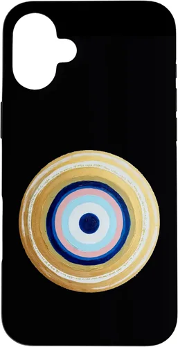 Vista 23 de Carcasa para iPhone 17 con protección contra maldiciones amarillas y negras, color rosa