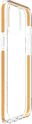 Vista 3 de ARMOR Funda Signature para iPhone 12 Pro / 12, transparente con cinta naranja