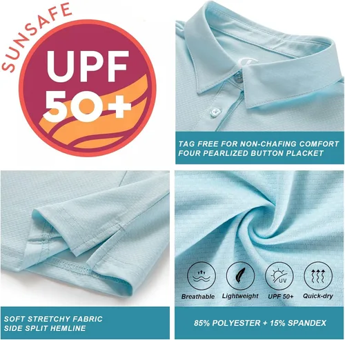 Vista 2 de Casei Polo de golf sin mangas para mujer, UPF 50+, de secado rápido, con cuello