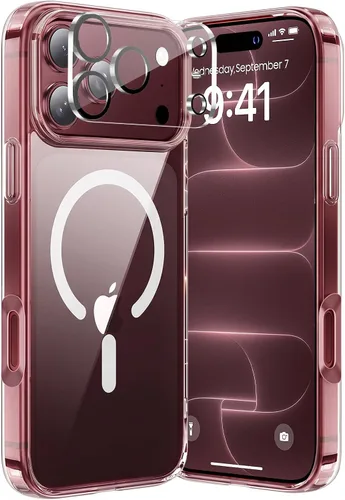 Vista 23 de Funda magnética 3 en 1 para iPhone 16 Plus con 1 protector de pantalla + 1 protector de lente de cámara