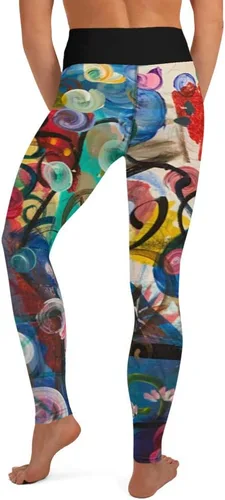 Vista 4 de Leggings para mujer, pantalones de yoga de cintura alta, control de abdomen, leggings para entrenamiento, leggings para mujer, ropa deportiva