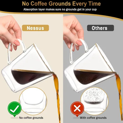 Vista 4 de NESSUS Tapas de papel de aluminio para cápsulas Nespresso reutilizables Vertuo, sellos de aluminio para rellenar cápsulas de Vertuoline, cápsulas