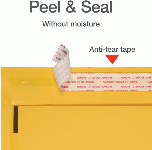 Vista 3 de Quality Park - Sobres acolchados de burbujas de 6 x 9 pulgadas, sobres de papel kraft, sobres de envío marrones duraderos con cierre autoadhesivo