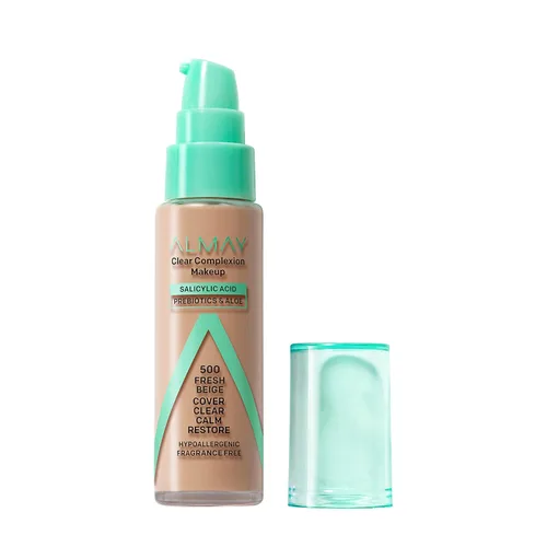Vista 21 de Almay Clear Complexion - Base de maquillaje para acné con ácido salicílico, cobertura media, acabado mate suave, hipoalergénico, libre de crueldad