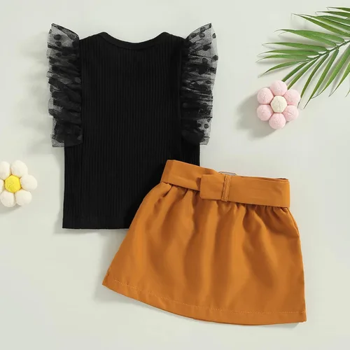 Vista 136 de TheFound Trajes de verano para niñas pequeñas, sin mangas, de punto acanalado, halter, pantalones cortos, ropa para recién nacidos, conjunto de 3