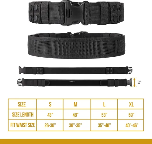 Vista 6 de VISMIX Cinturón de servicio, cinturones de seguridad de nailon de 2" para la policía, aplicación de la ley con 4 protectores de cinturón