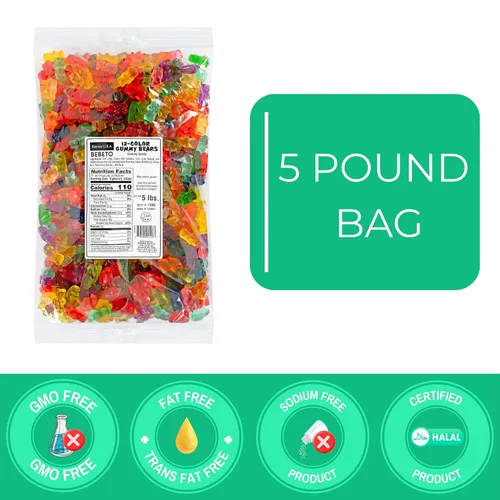 Vista 6 de Kervan Candy Bebeto 12 Sabores Gomitas de Oso - Gomitas Afrutadas, Blandas y Dulces a Granel para Niños, Snacks de Regalo y Fiestas - Bolsa