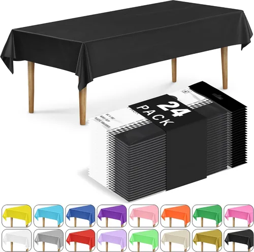 Vista 37 de DecorRack 2 Manteles rectangulares de plástico libres de BPA, 54 x 108 pulgadas, mantel de mesa para comedor, mantel rectangular para fiestas