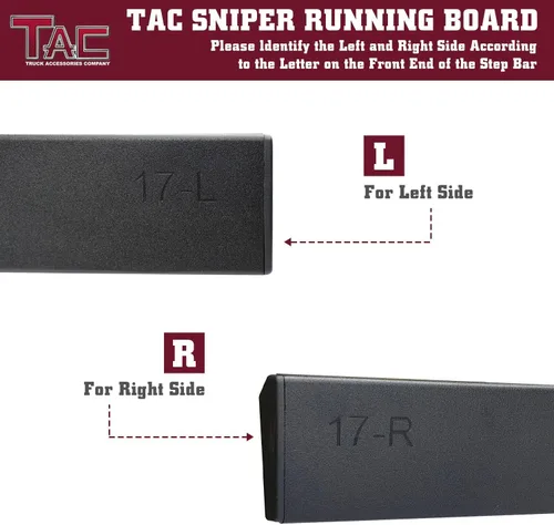 Vista 8 de TAC Sniper Estribos Laterales Compatibles con Chevy Colorado/GMC Canyon Crew Cab Camioneta Pickup 2015-2025 Caída de 4" Textura Fina Negra Escalones