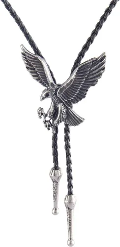 Vista 452 de Jeilwiy Corbata de bolo para hombre, corbata de vaquero occidental, collar de corbata de bolo dorado, corbata de cuero, corbata de Halloween