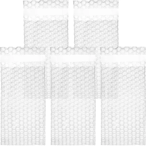 Vista 4 de Sobres de burbujas autosellantes de 4 x 5.5 pulgadas, paquete de 50 bolsas protectoras transparentes de burbujas autoadhesivas para correo