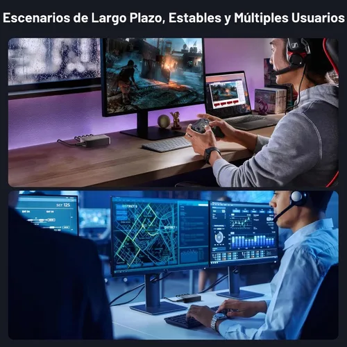 Vista 5 de BENFEI Conmutador Gigabit Ethernet de 5 puertos, montaje en pared y concentrador de conmutador de red de escritorio, divisor Ethernet, Plug & Play