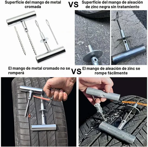 Vista 3 de Kit de reparación de neumáticos TILIBOTE, 117 piezas, kit de tapones de neumáticos resistentes, con kit de parches de neumáticos universal