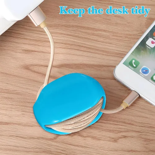 Vista 6 de Gadpiparty Carrete automático de cable de 4 piezas, organizador automático de cables para auriculares, enrollador de cable, almacenamiento de cable