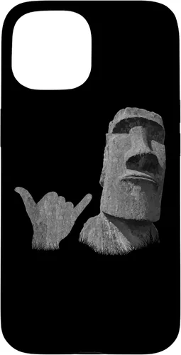 Vista 6 de Funny Easter Island Rapa NUI Moai Statue Surfer Shaka Sign Case for iPhone 16