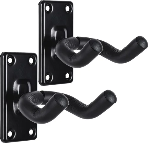 Vista 11 de Soporte de pared para guitarra, gancho de soporte de metal negro para guitarras