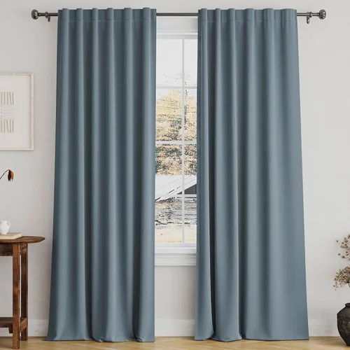 Vista 64 de Turquoize Cortinas Opacas con Aislamiento Térmico Paneles de Tratamiento de Ventanas con Bolsillo para Barra Paneles de Ventana para Ventanas