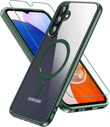 Vista 12 de Funda magnética para Samsung Galaxy A15, Samsung A15 5G con protector de pantalla, [protección contra caídas de grado militar] Funda protectora