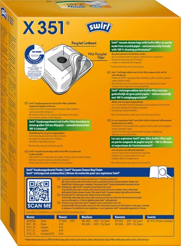 Vista 2 de Swirl 205813 X 351 Hoover Bolsas, azul/blanco/amarillo