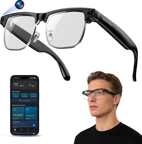 Vista 12 de Blackview Lentes inteligentes, lentes de sol polarizados Bluetooth con altavoz, control de voz, protección UV, lente de luz azul