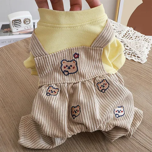 Vista 5 de Mono lindo para perro, overol elegante para mascotas, suave, transpirable, ropa para perros pequeños, hembra, niño, overol clásico de una pieza